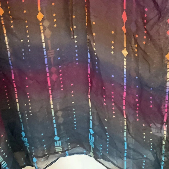 TWELFTH Street by Cynthia Vincent sz M sheer rainbow grey colored swim cover up - Picture 6 of 7
